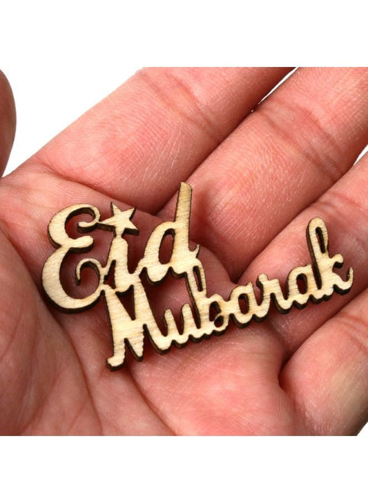 Wooden Eid Mubarak Decoration English Alphabet Crafts DIY Letters for Eid Mubarak Ramadan Festival Themed Materials Fatio General Trading