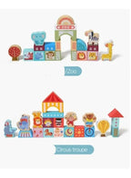 Wooden Large Education 165 pieces colorful city scene traffic bucket 36+ month children's toy building blocks Fatio General Trading