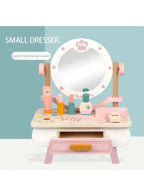 Wooden Mini Pink dressing Table Children's table and chair role-playing game Play as a family toy Fatio General Trading