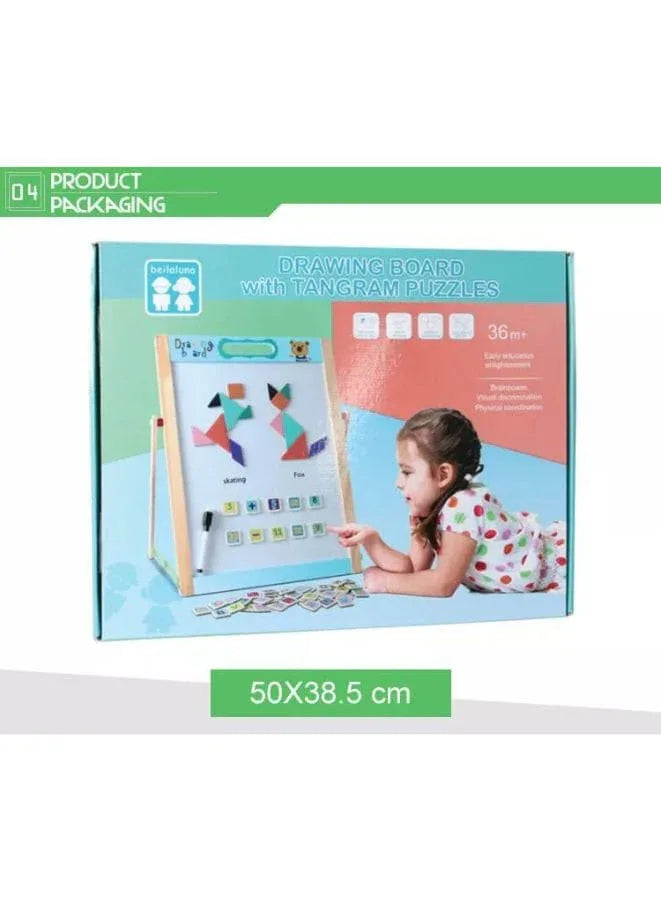 Wooden Portable Magentic Writing Board Blackboard Two in One Fatio General Trading