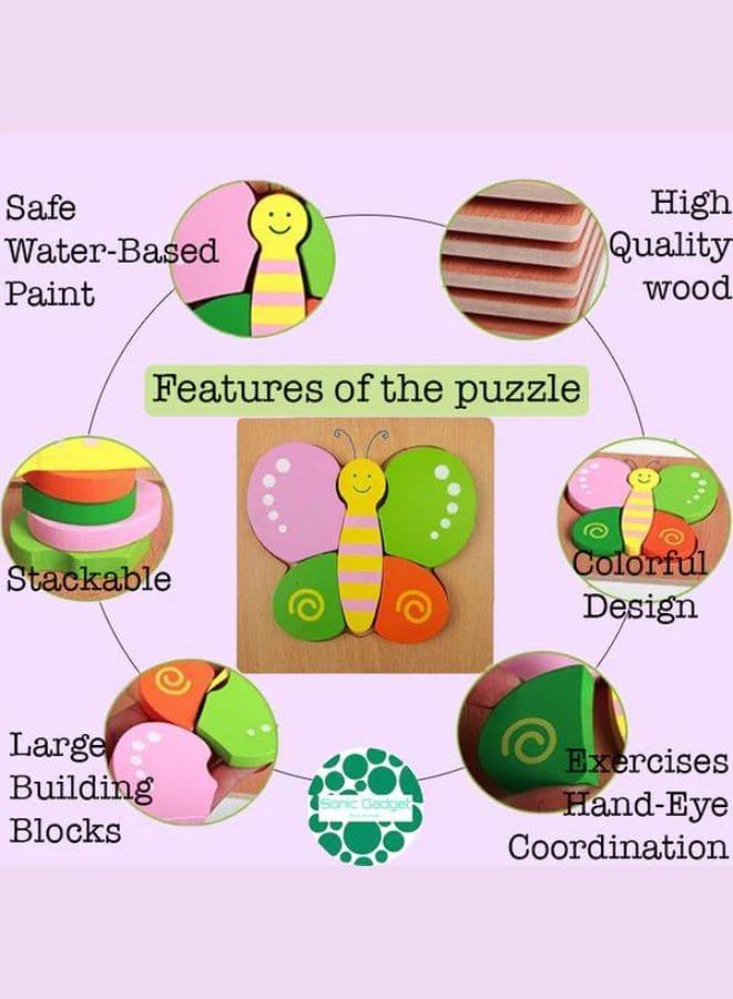 Wooden Puzzles for Kids Boys and Girls Pets Set Pack of 4 Fatio General Trading