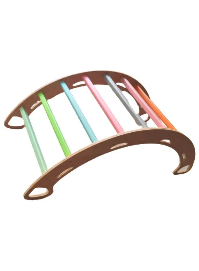 Wooden Rainbow Colored Arch Climbers for kids, Climbing and Rocking Wooden Chair set for kids aged 2 to 8, kid's Furniture set for Home, Nursery and Play Area Fatio General Trading