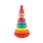 Wooden Rainbow Tower Ring Building Blocks Toy Gifts, Stacking and Sorting Toy for Basic Spatial Awareness Development in Kids (Clown Head) Fatio General Trading