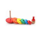 Wooden Rainbow Tower Ring Building Blocks Toy Gifts, Stacking and Sorting Toy for Basic Spatial Awareness Development in Kids (Clown Head) Fatio General Trading