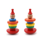 Wooden Rainbow Tower Ring Building Blocks Toy Gifts, Stacking and Sorting Toy for Basic Spatial Awareness Development in Kids (Clown Head) Fatio General Trading