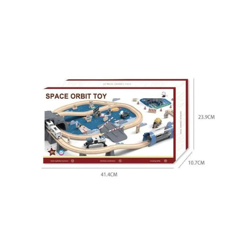 Wooden Space Rail Track Set for Kids