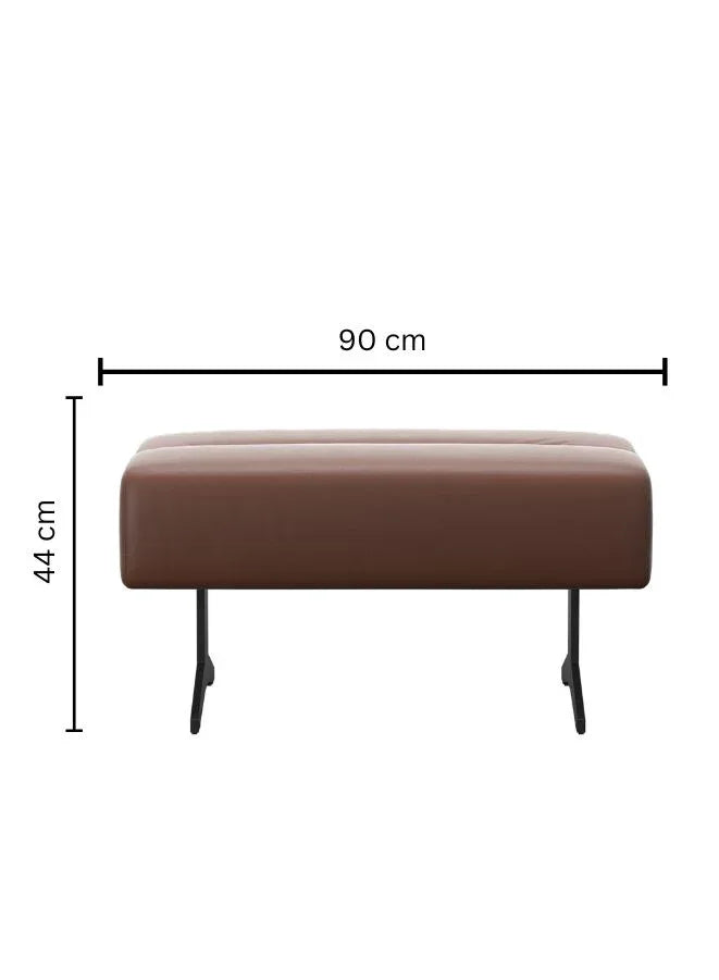 Stella Ottoman L with Table - Copper Genuine Leather