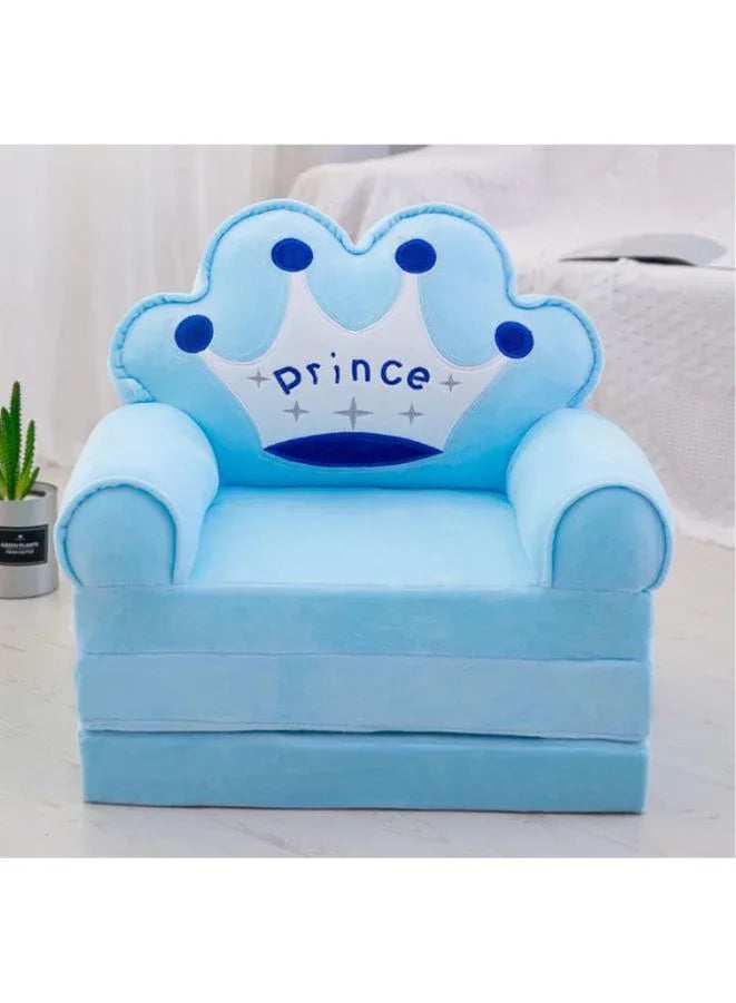Foldable Toddler Chair Lounger for Kids, Removable and Washable Lazy Sleeping Sofa for Kids, Baby Sofa Bed Foldable Chair, Blue Prince