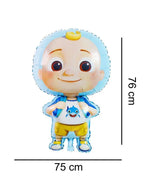 2 pc Cocomelon Character Ballon Set , Giant balloon for Kids Party, Birthday Double Sided Foil Balloon