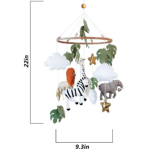 Zoo Animals Baby Crib Nursery Mobile Wall Hanging Decor, Baby Crib Mobile for Infants Ceiling Mobile, Cute and Adorable Hanging Decorations Fatio General Trading