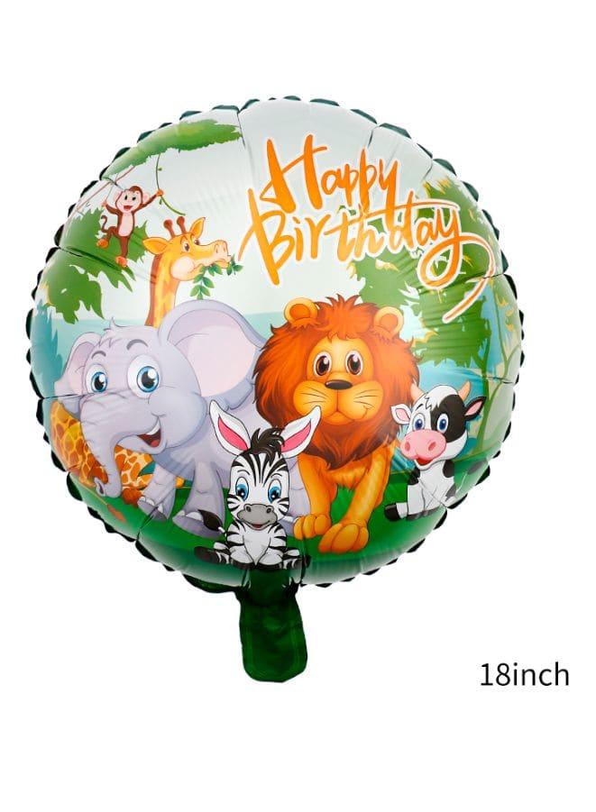 1 pc 18 Inch Birthday Party Balloons Large Size Happy Birthday Jungle 2 Foil Balloon Adult & Kids Party Theme Decorations for Birthday, Anniversary, Baby Shower Fatio General Trading