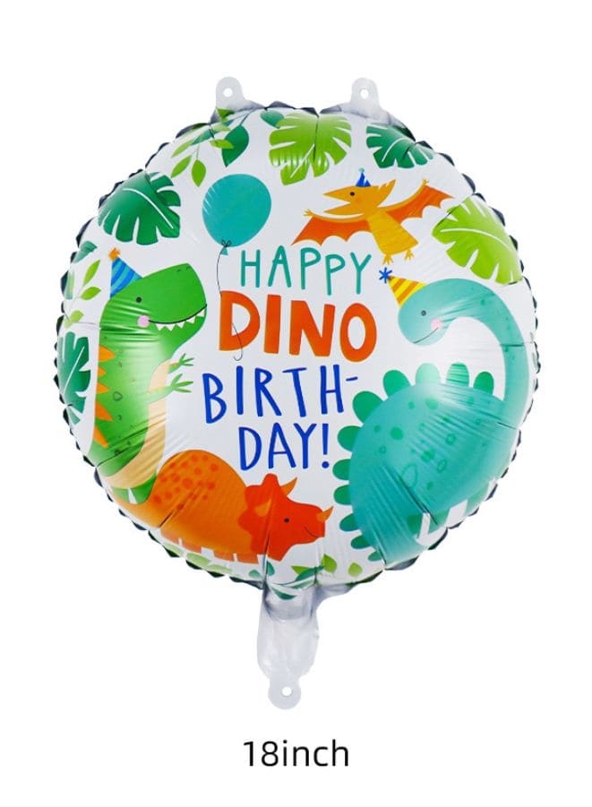 1 pc 18 Inch Birthday Party Balloons Large Size Happy Dino Birthday Foil Balloon Adult & Kids Party Theme Decorations for Birthday, Anniversary, Baby Shower Fatio General Trading
