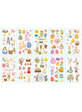 10 Sheet Easter Tattoo Stickers Cartoon Rabbit Temporary Tattoo Sticker Kids Children Adult Rabbit Bunny Easter Egg Stickers Fatio General Trading
