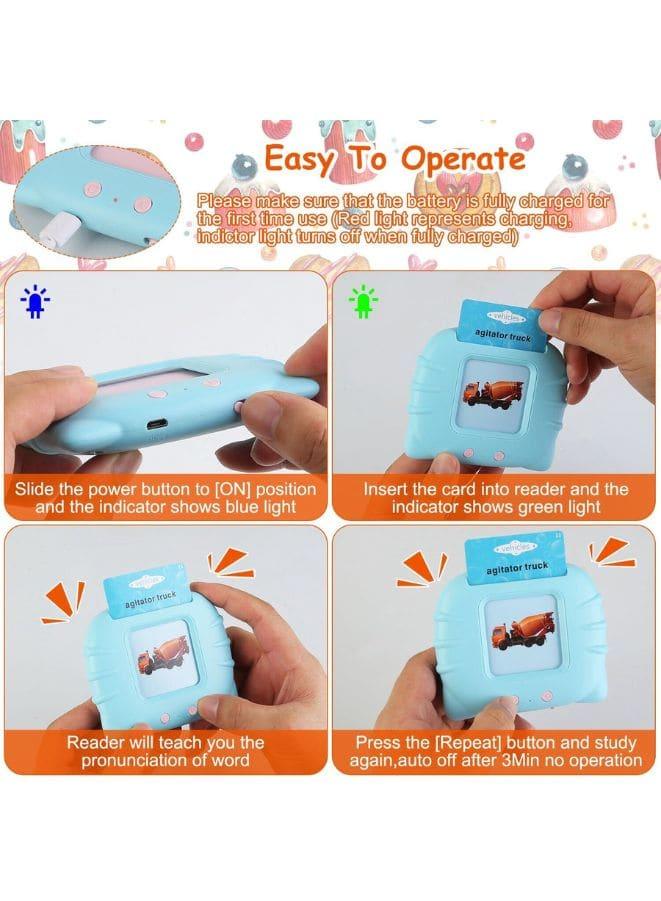 112 Cards Talking Flash Cards for Toddlers 2-4 Years ,Educational Toys for 1 2 3 4 Year Old - Speech Therapy Toys Learning Animals Shape Color, Learning Cards Machine Birthday Gift for Ages 1-4 Fatio General Trading