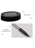 2 Pcs Beautiful Romantic Waterproof Solar Powered 3 LED Simulation Rose Flower Light Lamp Landscape Lighting With Stake For Outdoor Garden Yard Lawn Path Balcony Party Decoration, Yellow - Fatio General Trading