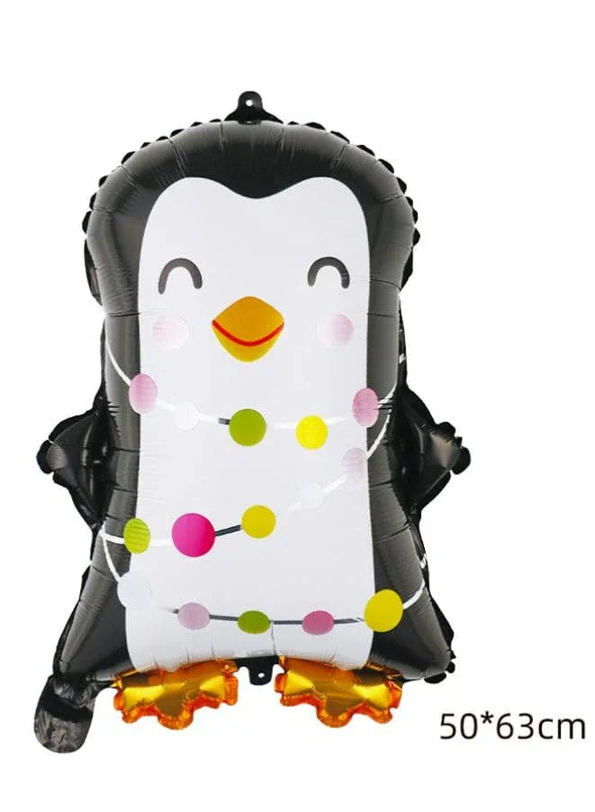 2 pcs Christmas Decoration Foil Balloon Party Supplies for parties, celebrations, and decorating (Penguin & Christmas Tree) - Fatio General Trading