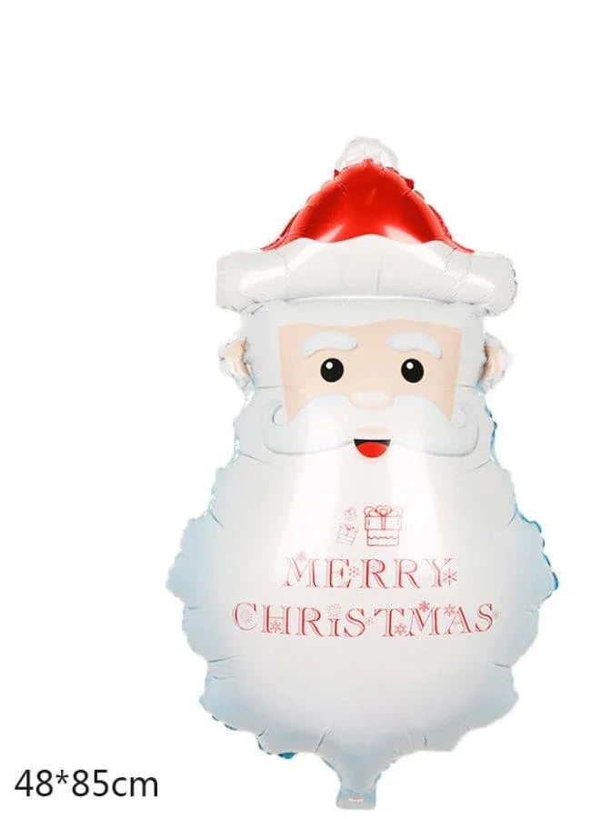 2 pcs Christmas Decoration Foil Balloon Party Supplies for parties, celebrations, and decorating (Reindeer & Santa) - Fatio General Trading