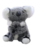 2 pcs Lovely Cotton made Koala Plush Toys Koala Bear Mother and Child Stuffed Soft Doll Kids Lovely Gift Toys 28cm, gray - Fatio General Trading