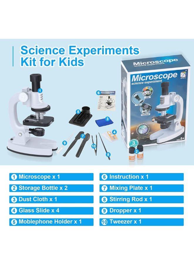 Microscope Color Filter White 200X-1200X Microscope for Kids with 4 Colored Filters