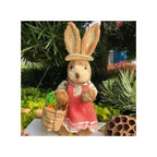 35cm Handmade Straw Rabbit Straw Bunny for Easter Day Artificial Animal Home Furnishing Shop Decoration, Bunny 4 - Fatio General Trading