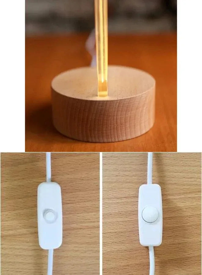 3D Acrylic Night Light Table Lamp with Wooden Base, Best Gift for Birthday, Anniversary, and Home Decor, Little Prine - Fatio General Trading