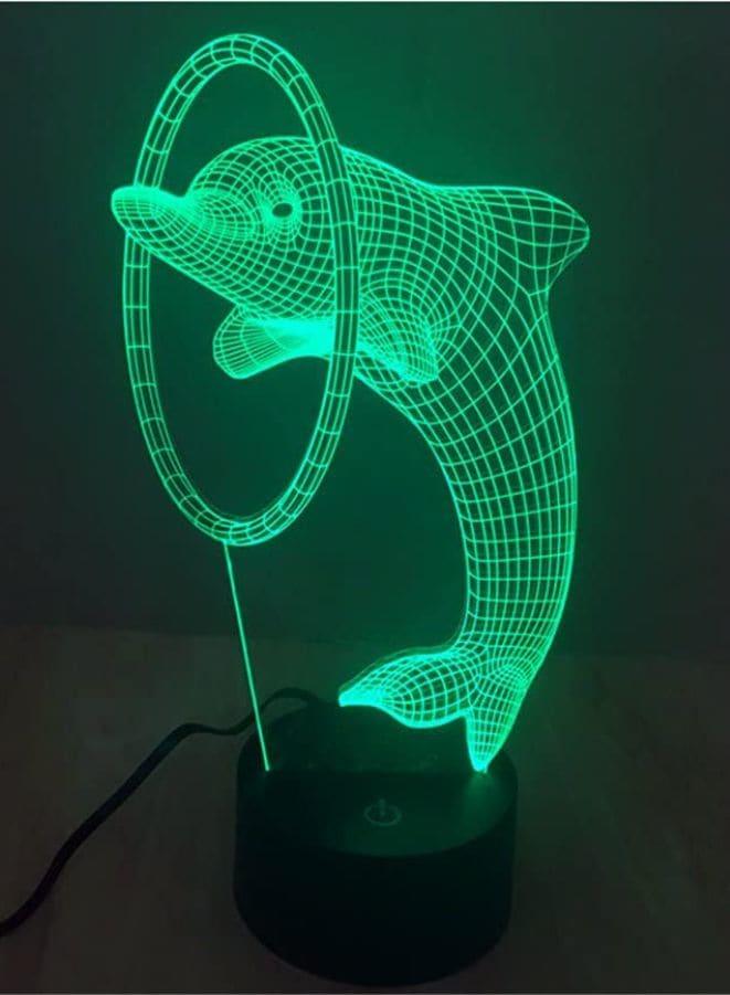 3D Dolphin Shape Night Light Touch Table Desk Optical Illusion Lamps 7 Color Changing Lights Home Decoration Xmas Birthday Gift - Fatio General Trading