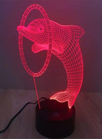 3D Dolphin Shape Night Light Touch Table Desk Optical Illusion Lamps 7 Color Changing Lights Home Decoration Xmas Birthday Gift - Fatio General Trading