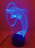 3D Dolphin Shape Night Light Touch Table Desk Optical Illusion Lamps 7 Color Changing Lights Home Decoration Xmas Birthday Gift - Fatio General Trading