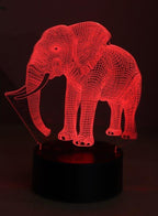 3D Elephant Shape Night Light Touch Table Desk Optical Illusion Lamps 7 Color Changing Lights Home Decoration Xmas Birthday Gift - Fatio General Trading