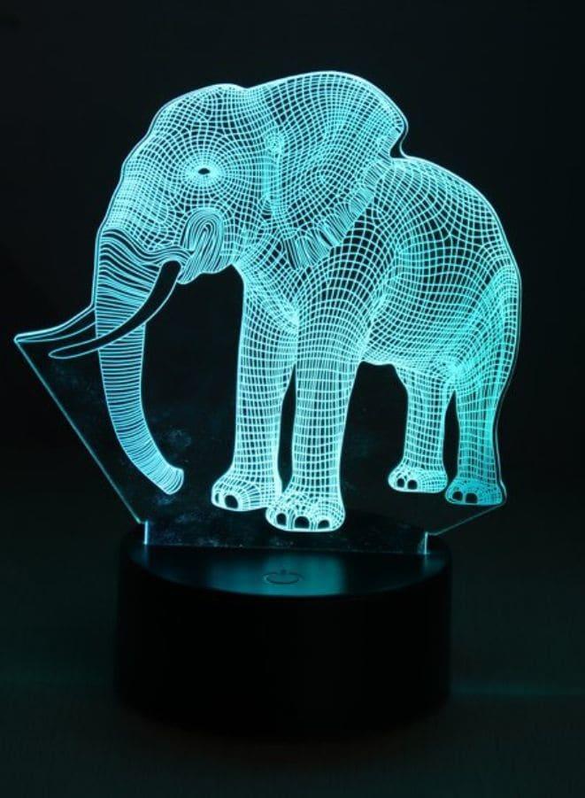 3D Elephant Shape Night Light Touch Table Desk Optical Illusion Lamps 7 Color Changing Lights Home Decoration Xmas Birthday Gift - Fatio General Trading