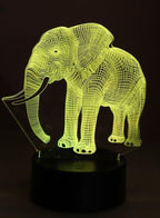 3D Elephant Shape Night Light Touch Table Desk Optical Illusion Lamps 7 Color Changing Lights Home Decoration Xmas Birthday Gift - Fatio General Trading