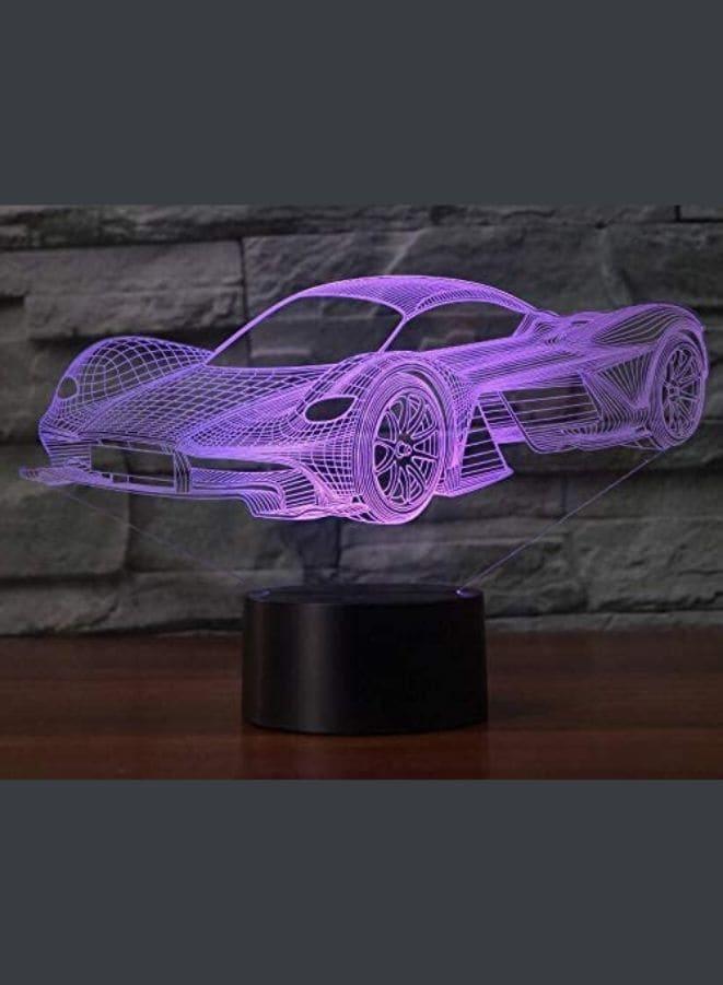 3D Sports Car Shape Night Light Touch Table Desk Optical Illusion Lamps 7 Color Changing Lights Home Decoration Xmas Birthday Gift - Fatio General Trading