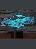 3D Sports Car Shape Night Light Touch Table Desk Optical Illusion Lamps 7 Color Changing Lights Home Decoration Xmas Birthday Gift - Fatio General Trading