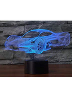 3D Sports Car Shape Night Light Touch Table Desk Optical Illusion Lamps 7 Color Changing Lights Home Decoration Xmas Birthday Gift - Fatio General Trading