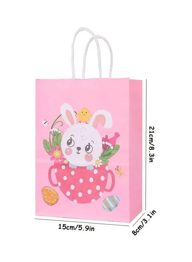 4 PCS Easter Bunny Gift Bags, Easter Party Favor Bags with Handles, Happy Easter Easter Gift Bags for Kids, Party Supplies Favors, Gift Wrapping - Fatio General Trading