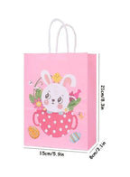4 PCS Easter Bunny Gift Bags, Easter Party Favor Bags with Handles, Happy Easter Easter Gift Bags for Kids, Party Supplies Favors, Gift Wrapping - Fatio General Trading
