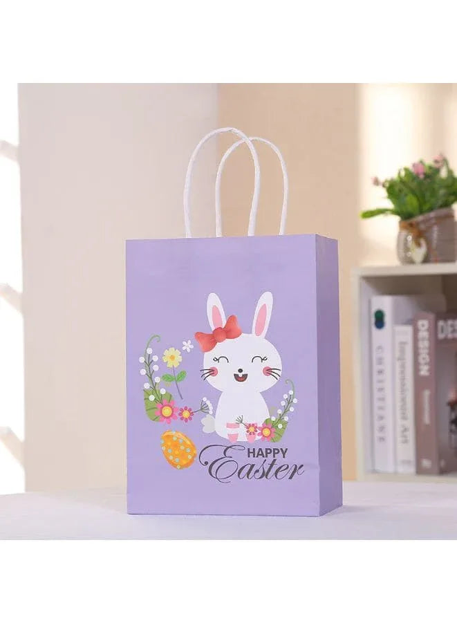 4 PCS Easter Bunny Gift Bags, Easter Party Favor Bags with Handles, Happy Easter Easter Gift Bags for Kids, Party Supplies Favors, Gift Wrapping - Fatio General Trading