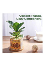 4 Pcs Succulent Plant Pots Small Modern Ceramic Indoor Flower Pots with Bamboo Tray for Cactus Herbs Home Interior Design 6 (Plants Not Included) - Fatio General Trading