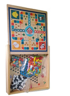 5 in 1 Wooden Board Games for Adults and Kids, Wooden Puzzle and Thinking Board Games set for all ages, Wooden Board game for family and Friends - Fatio General Trading