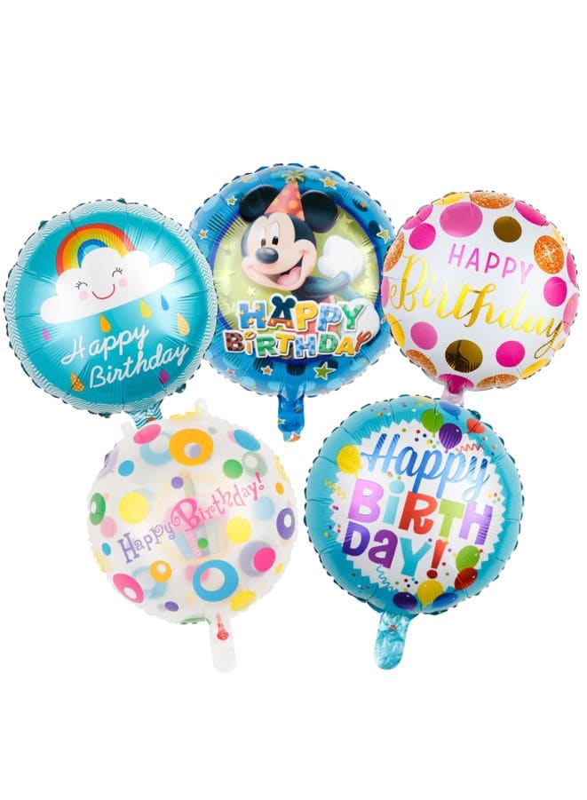 5 pc 18 Inch Party Balloons Large Size Boys Foil Balloon Adult & Kids Party Theme Decorations for Birthday, Anniversary, Baby Shower - Fatio General Trading