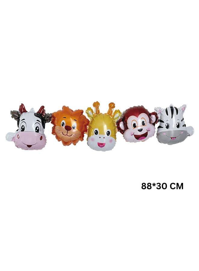 5 pc Birthday Party Balloons Large Size Animals Foil Balloon Adult & Kids Party Theme Decorations for Birthday, Anniversary, Baby Shower - Fatio General Trading