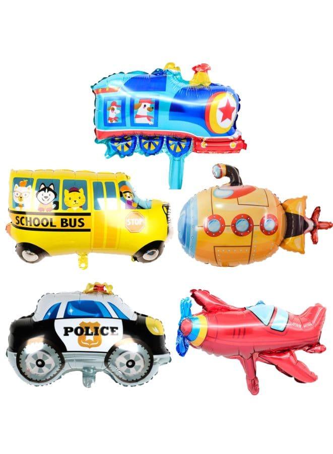 5 pc Birthday Party Balloons Large Size Vehicles Set Foil Balloon Adult & Kids Party Theme Decorations for Birthday, Anniversary, Baby Shower - Fatio General Trading