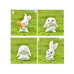 5 Pieces Easter Miniature Mini Rabbit Figures Rabbit Animal Figures Toy Cake Topper Play Set for Aquarium Fairy Garden Dollhouse Planter Decor - Fatio General Trading