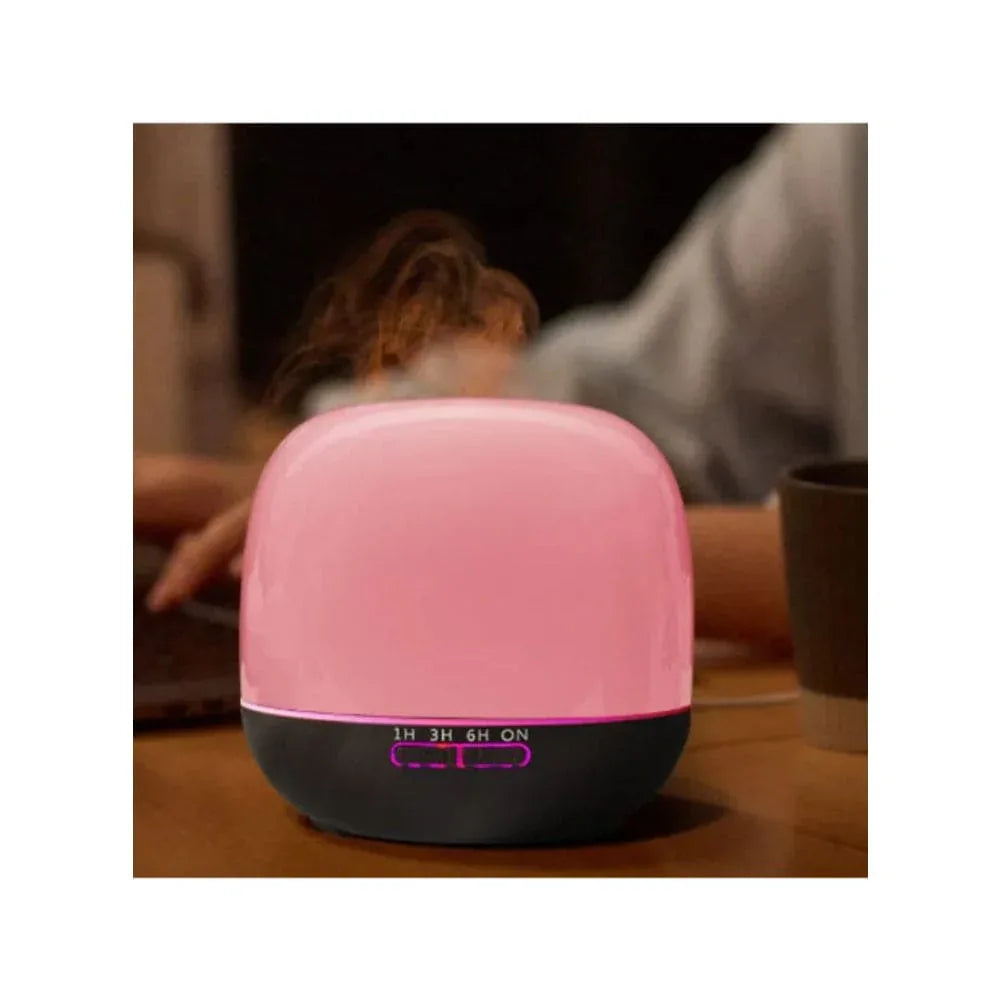 500Ml Aromatherapy Essential Oil Diffuser Humidifier With 4 Timer Settings, 7 Led Color Changing Lamps And Waterless Auto Shut-Off, Black - Fatio General Trading