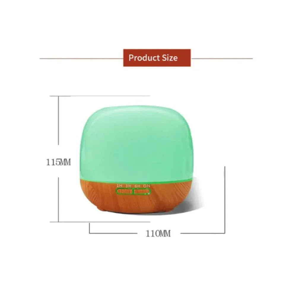 500Ml Aromatherapy Essential Oil Diffuser Humidifier With 4 Timer Settings, 7 Led Color Changing Lamps And Waterless Auto Shut-Off, Black - Fatio General Trading