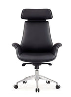 Luxury Swivel Black Leather Executive Office Chair