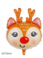 5pcs Christmas Foil Balloons include 1 x Santa Claus, 1 x Candy Cane, 1 x Reindeer, 1 x Snowman, 1 x Penguine Happy Holidays Giant Balloon Decoration Party Supplies - Fatio General Trading