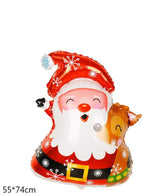 5pcs Christmas Foil Balloons include 1 x Santa Claus, 1 x Snowman, 1 x Penguine, 1 x Elf, 1 x Christmas Tree Happy Holidays Giant Balloon Decoration Party Supplies - Fatio General Trading