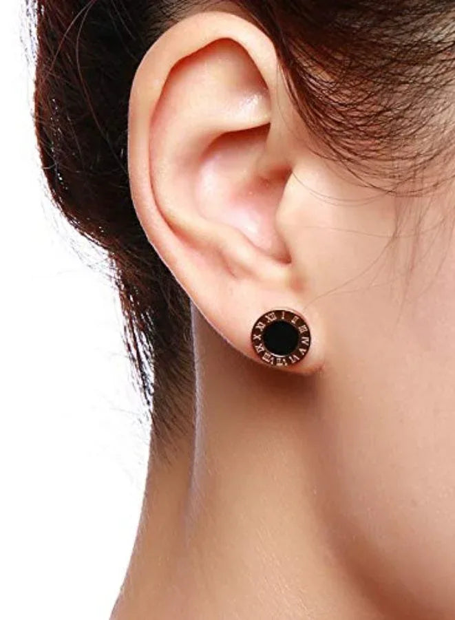 Elegant Roman Numeral Earrings for Women Single Stud Black Color Earring  | Perfect Jewelery Gift for Women