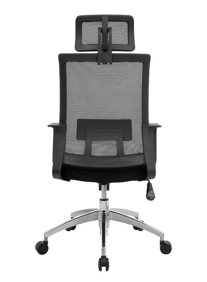 Black Frame Ergonomic Swivel Office Mesh Chair With Headrest, Comfortable and Stylish for Office, Home and Shops